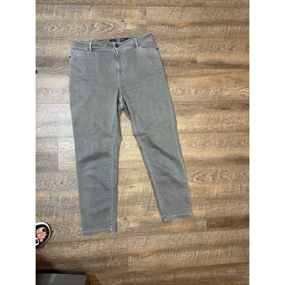WHBM Pants Womens 16 Grey Authentic Fit Slim Ankle‎ Stretch Denim Casual Jeans